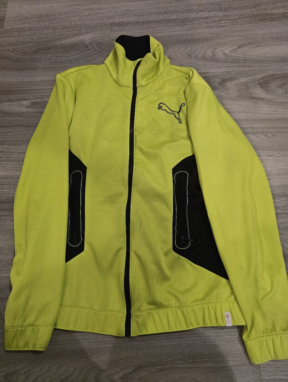 Puma High-Visibility Yellow Track Jacket with Black Accents